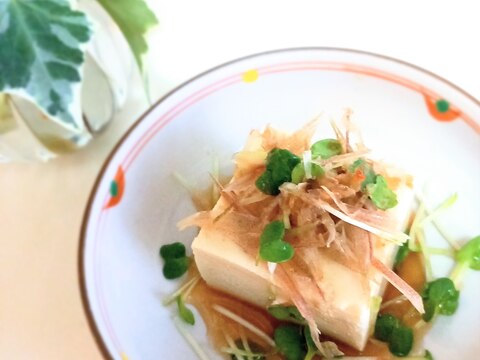 ピリ辛おつまみᕷ* 茗荷と貝割れ大根の冷奴ꕤ୭*